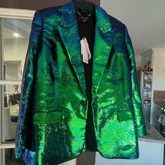 Shimmering Green and Blue Women's Jacket - Picture 4 of 4